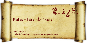Moharics Ákos névjegykártya